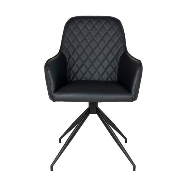 Sedia da pranzo nera in imbottito Harbo – House Nordic-image-2