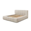 Letto matrimoniale imbottito beige contenitore e rete inclusi 180x200 cm Denali - Bobochic Paris