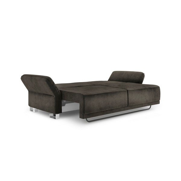 Divano letto a tre posti marrone scuro con rivestimento in velluto Pyxis - Windsor & Co Sofas-image-4
