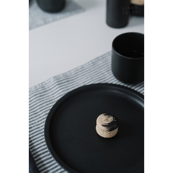 Runner da tavola in lino 150x40 cm Thin Black Stripes - Linen Tales-image-1