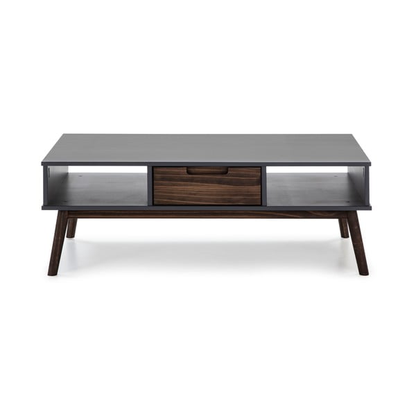Tavolino in pino grigio antracite , 110 x 55 cm Nussa - Marckeric