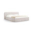Letto matrimoniale imbottito bianco con contenitore e rete inclusi 200x200 cm Elizabeth – Micadoni 