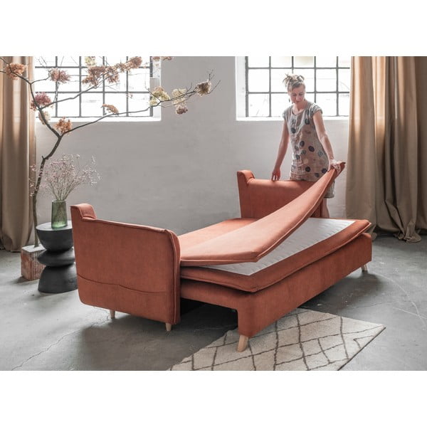 Divano letto in velluto color mattone 225 cm Charming Charlie - Miuform-image-4