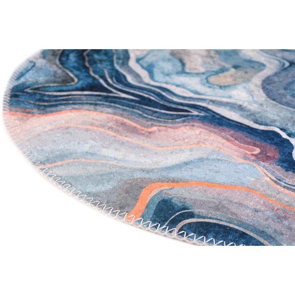 Tappeto rotondo blu e rosa lavabile ø 100 cm Colors of Joy – Vitaus-image-2