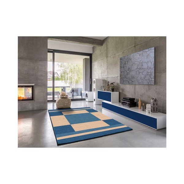 Tappeto Boras blu e beige, 57 x 110 cm - Universal-image-2