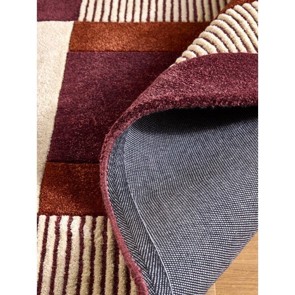 Tappeto burgundy/color crema in fibre riciclate tessuto a mano 200x290 cm Franka – MADE-image-4