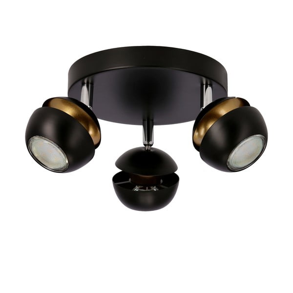 Lampada da soffitto con paralume in metallo nero-oro 26x26 cm Boni - Candellux Lighting-image-3
