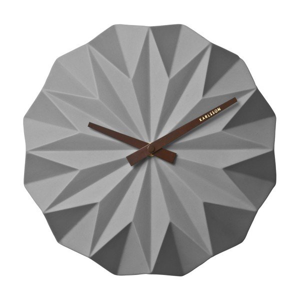 Šedé nástěnné hodiny Karlsson Origami