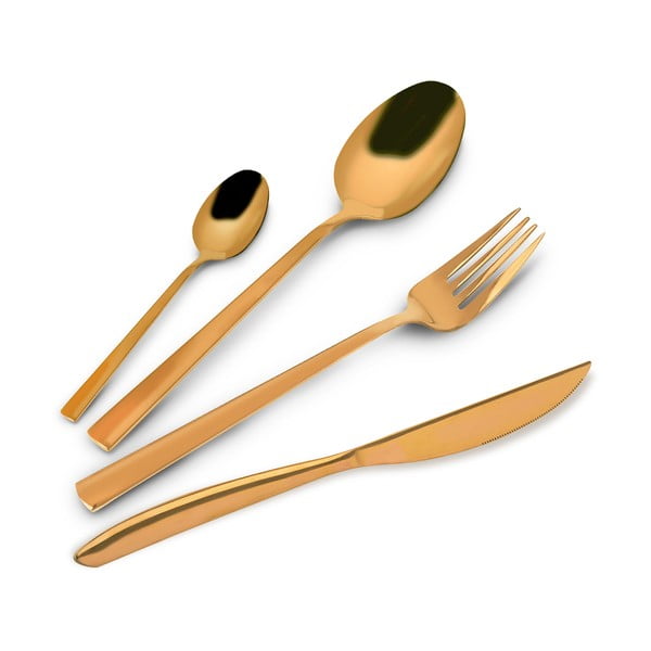 Posate dorate in acciaio inox 24 pz Gold – Orion-image-2