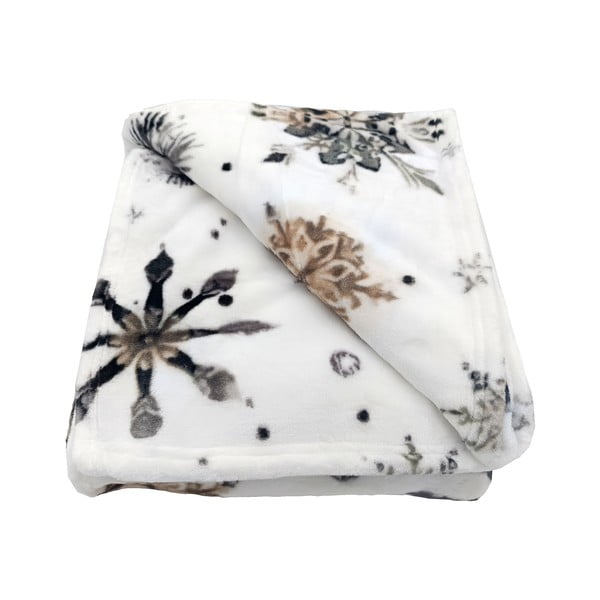 Coperta bianca in micropile a tema natalizio 150x200 cm Nord Flake – My House