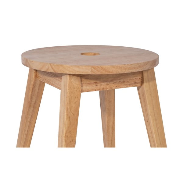 Sgabello colore naturale chiaro in legno di cauciù massiccio Club – Bonami Essentials-image-2