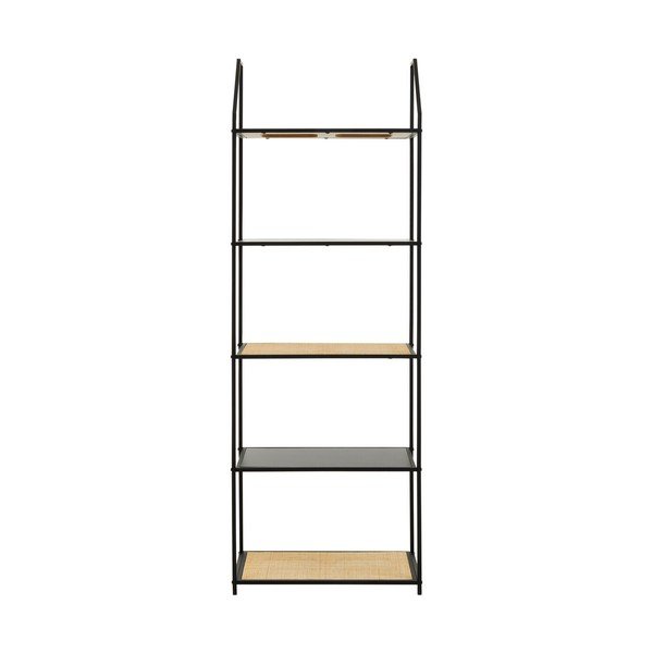Scaffale nero/di colore naturale in metallo 61x179x34 cm Depok – Premier Housewares-image-4
