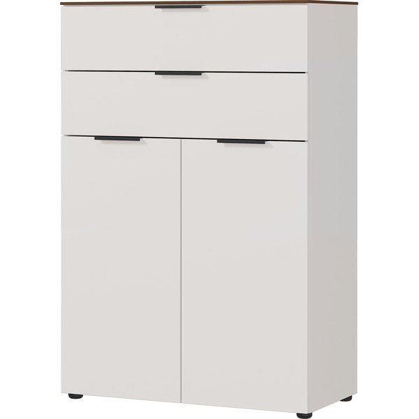 Cassettiera alta grigia e beige in noce 81x120 cm Ancona - Germania-image-1
