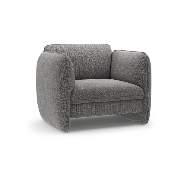 Poltrona grigio scuro con rivestimento in ciniglia Georgia – Micadoni 