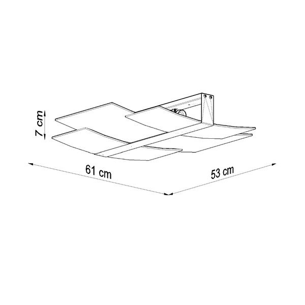 Lampada da soffitto bianca con paralume in vetro 53x61 cm Marett - Sollux-image-3