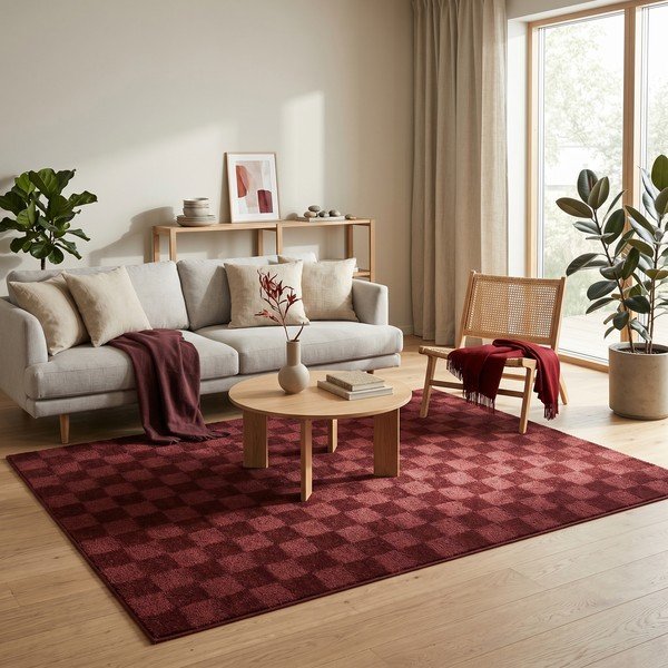 Tappeto bordeaux 160x230 cm Mosaic - ESTE-image-3