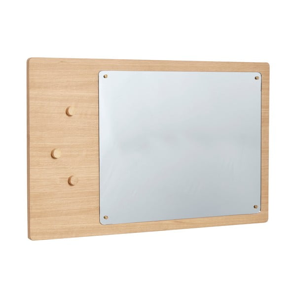 Specchio da parete con cornice in legno 80x50 cm Split - Hübsch-image-3