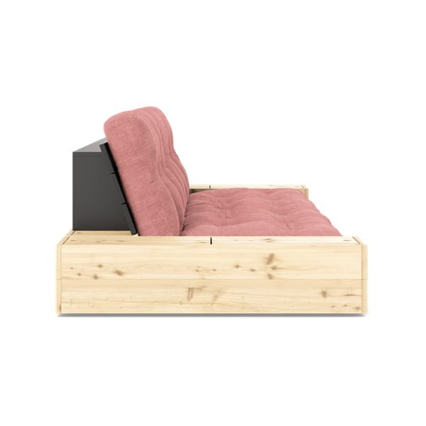 Divano letto in velluto a coste rosa 244 cm Base - Karup Design-image-3