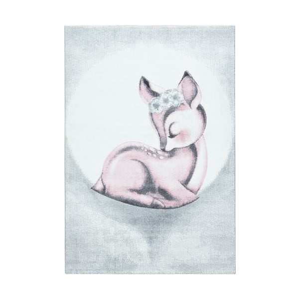 Tappeto per bambini rosa chiaro-grigio chiaro 160x230 cm Bambi - Ayyildiz Carpets