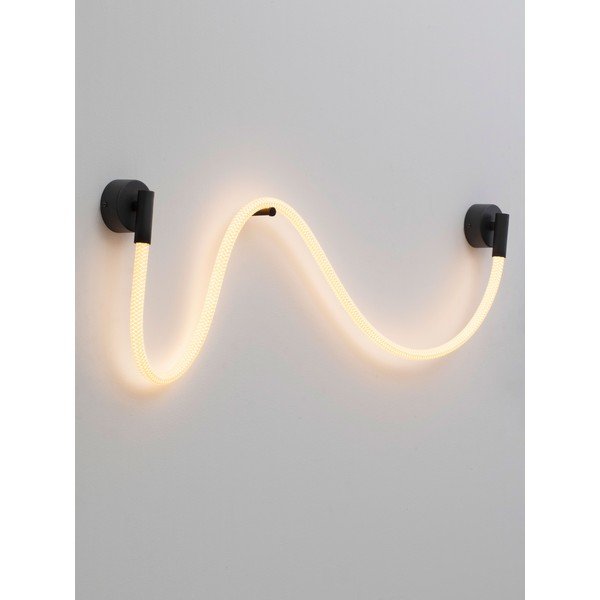 Lampada da parete LED bianca/nera opaca in acciaio Ilane – Nova Luce-image-2