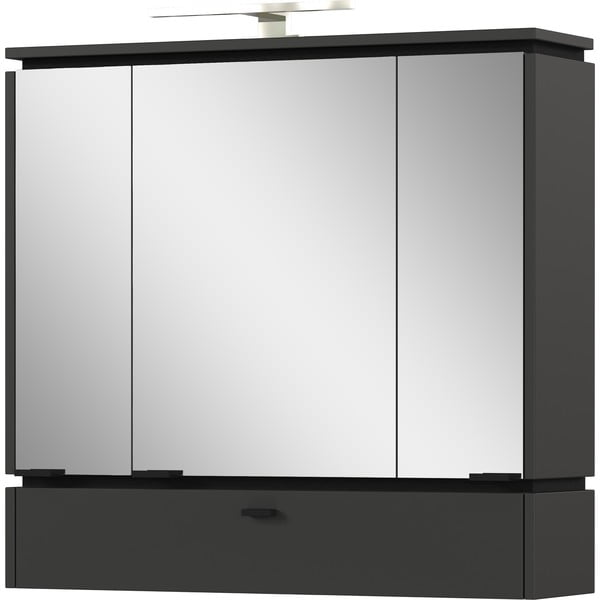 Mobile bagno antracite con specchio e illuminazione 79x80 cm Modesto - Germania-image-1