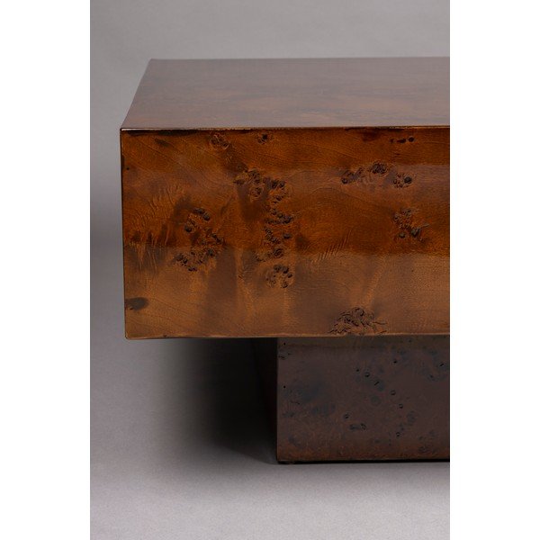 Tavolino da salotto colore naturale scuro con effetto noce 90x90 cm Quinn – Dutchbone-image-4