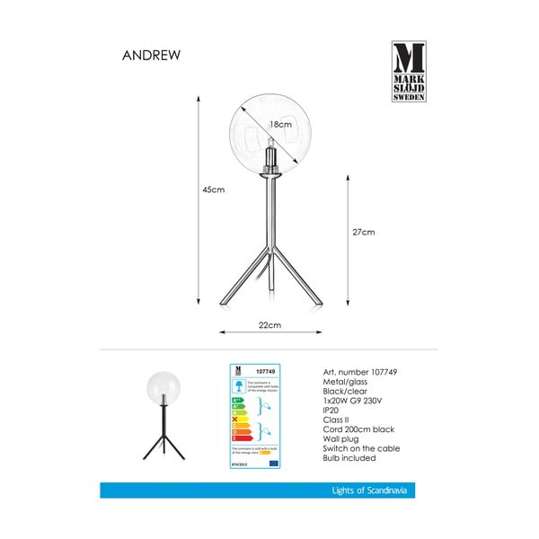 Lampada da tavolo Tavolo Andrew - Markslöjd-image-2