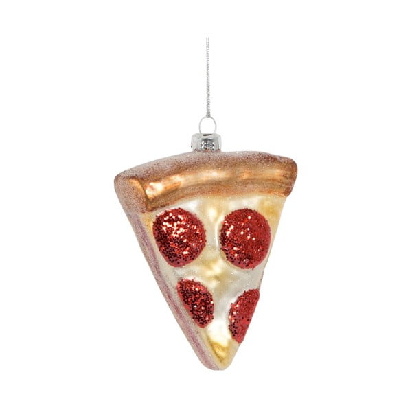 Decorazione per albero di natale in vetro fatta a mano 10 cm Pizza Slice – Sass & Belle
