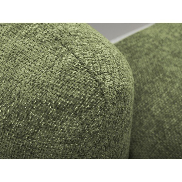 Divano angolare verde allungabile/con contenitore (con penisola a destra/con chaise lounge) con rivestimento in ciniglia Mele – Makamii-image-4