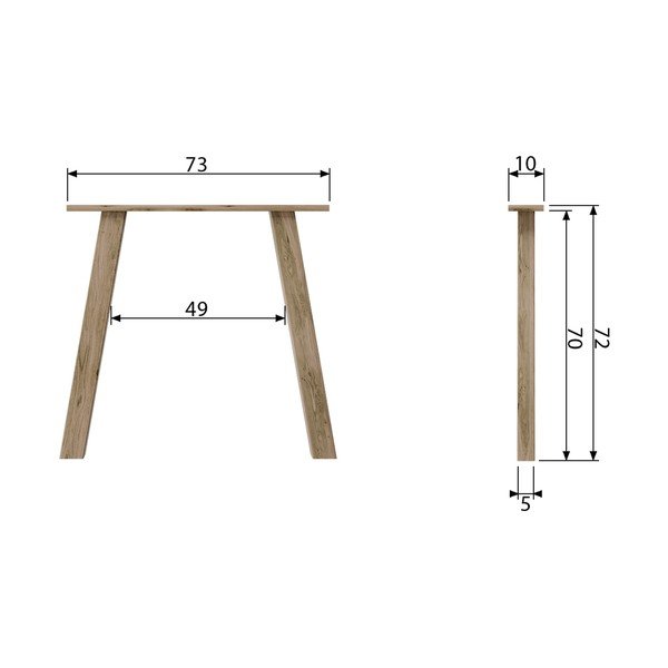 Base del tavolo da pranzo in legno di quercia Outline - vtwonen-image-1