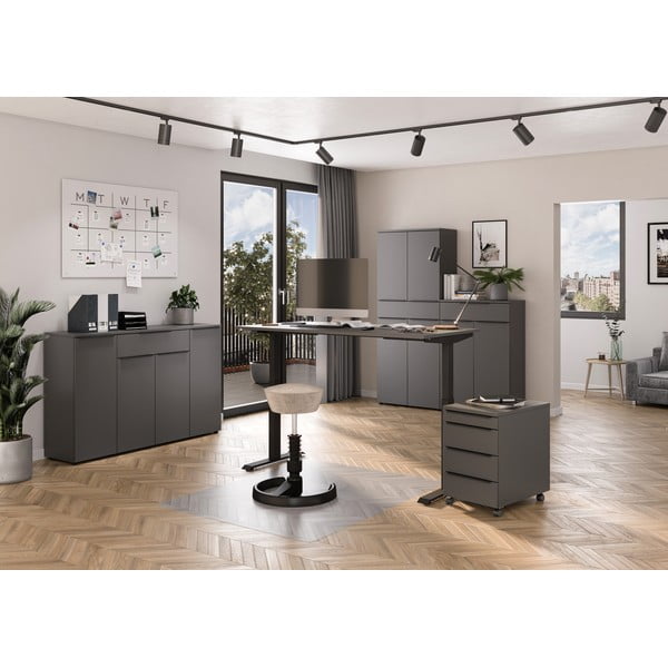 Cassettiera bassa antracite 161x101 cm Mailand - Germania-image-4