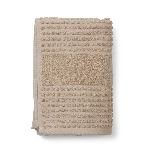 Asciugamano beige in cotone biologico 50x100 cm Check - JUNA