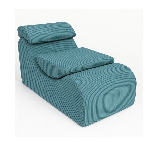 Poltrona per bambini color petrolio con rivestimento in velluto a coste Wave – Meowbaby
