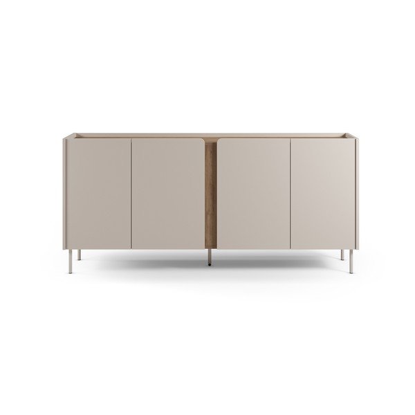 Cassettiera effetto rovere in colore crema-naturale 180x82x40 cm Lucile - Marckeric