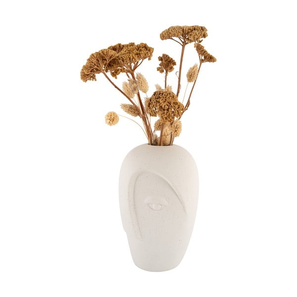 Vaso color crema in ceramica (altezza totale 19,5 cm) Face – House Nordic-image-3