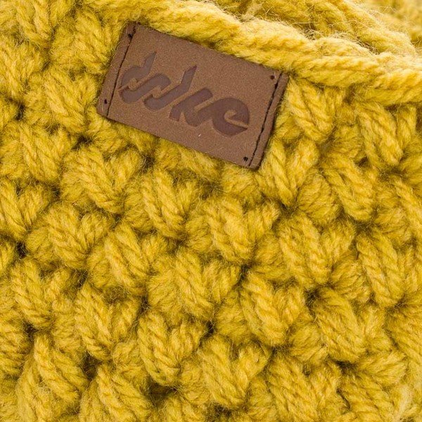 Scaldamuscoli all'uncinetto giallo senape Ash - DOKE-image-1