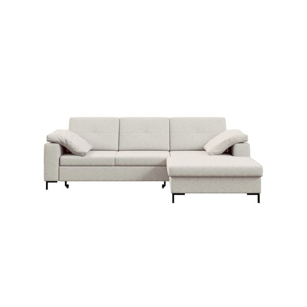 Divano letto angolare beige chiaro, angolo destro Moor - Ghado