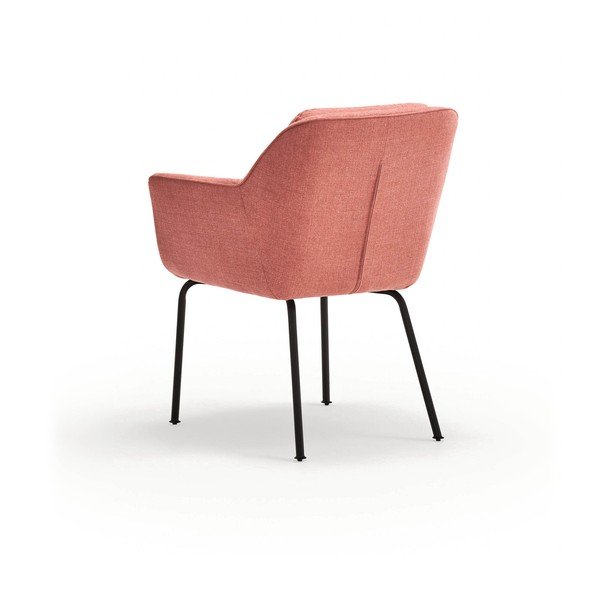 Sedia da pranzo rosa in imbottito con braccioli Sadira – Teulat-image-4