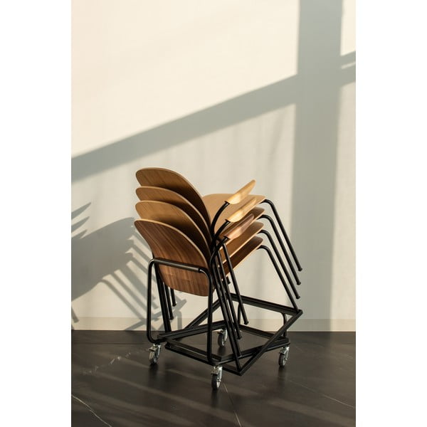 Sedie da pranzo in set marrone cognac/di colore naturale con effetto noce con braccioli/impilabili 2 pz Book – Gazzda-image-1