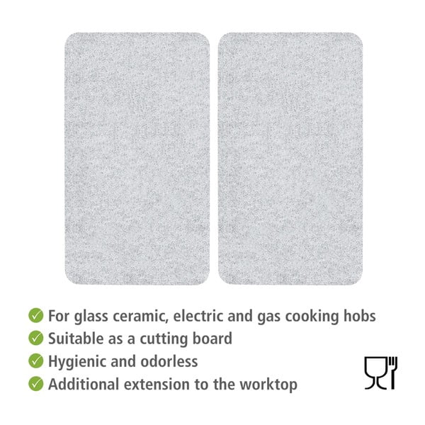 Set di copri fornelli in vetro temperato 2 pz 30x52 cm Transparent – Allstar-image-2