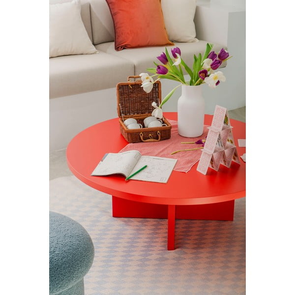 Tavolino da salotto rotondo rosso ø 100 cm Pausa – Really Nice Things-image-1