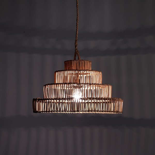 Lampada a sospensione in rattan altezza 35 cm Tower - Tomasucci-image-1
