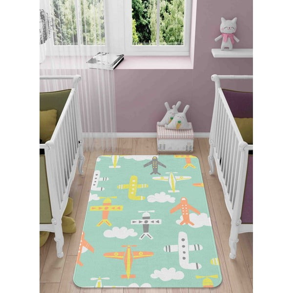 Tappeto per bambini verde chiaro 100x140 cm Happy Plains - Oyo Concept-image-1