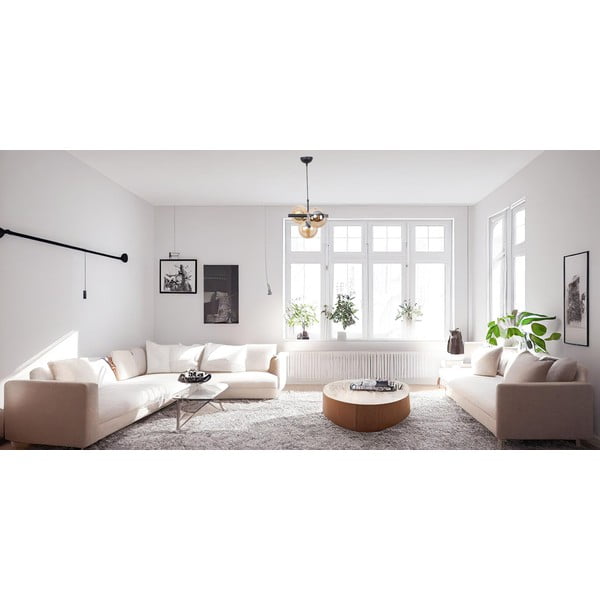 Lampada a sospensione giallo-nera con paralume in vetro ø 15 cm Cascade - Squid Lighting-image-4