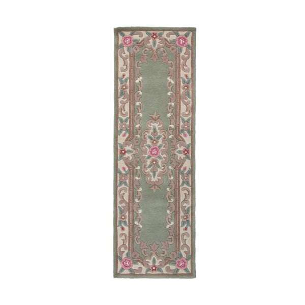 Tappeto verde in lana 67x210 cm Aubusson - Flair Rugs