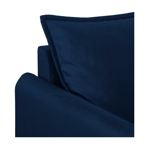 Poltrona blu scuro con rivestimento in velluto Juli – Ropez-image-4