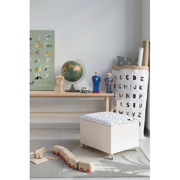 Pouf su ruote con vano portaoggetti Panda Baul - Little Nice Things-image-1