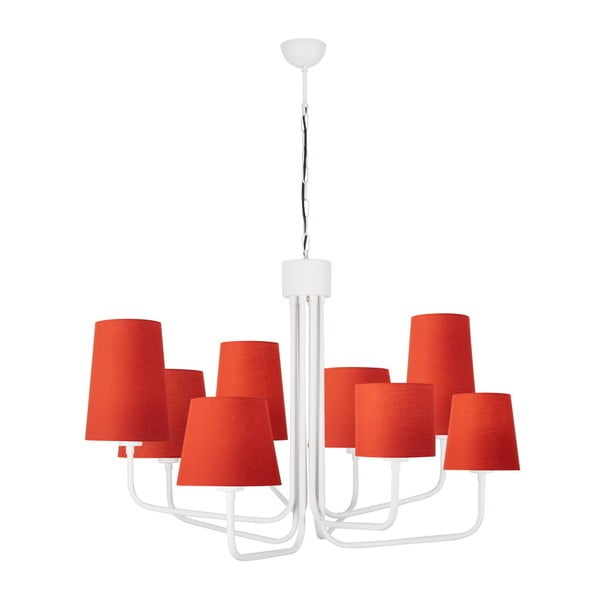 Lampada a sospensione in metallo bianco con paralumi rossi Opviq luci Anna - Opviq lights