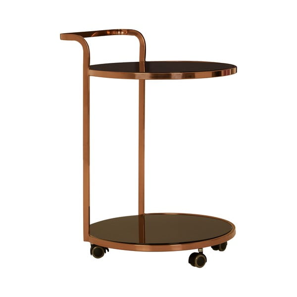 Tavolo da portata su rotelle con piano in vetro ø 50 cm Ackley - Premier Housewares-image-1