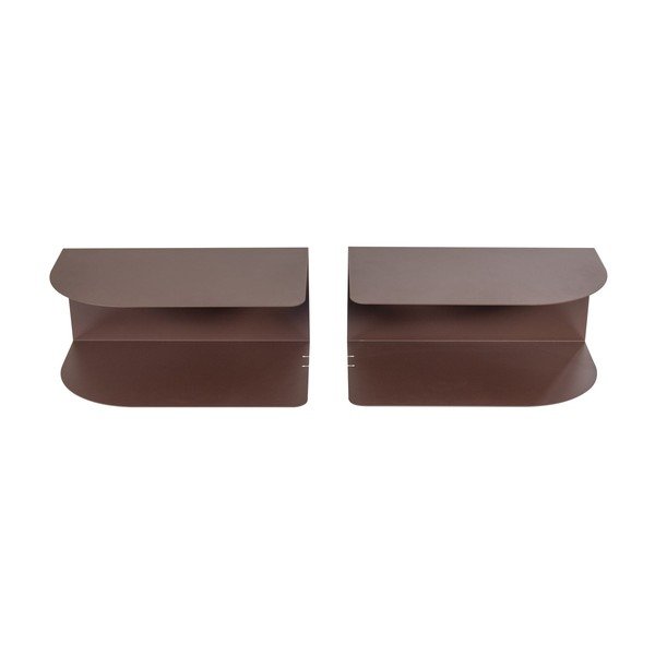 Set di comodini viola/marroni in metallo 2 pz Ovia – WOOOD-image-2